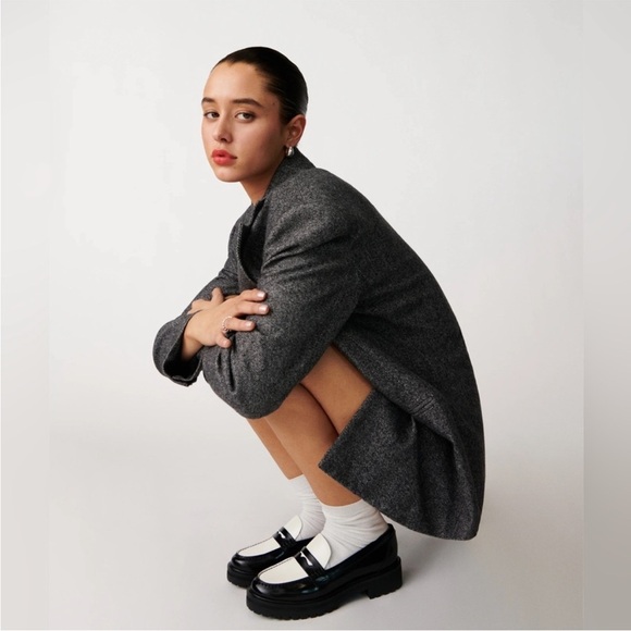 Reformation Agathea Chunky Loafer Black & White Patent Upper Lugg Sole Sz 7.5 - Picture 3 of 14